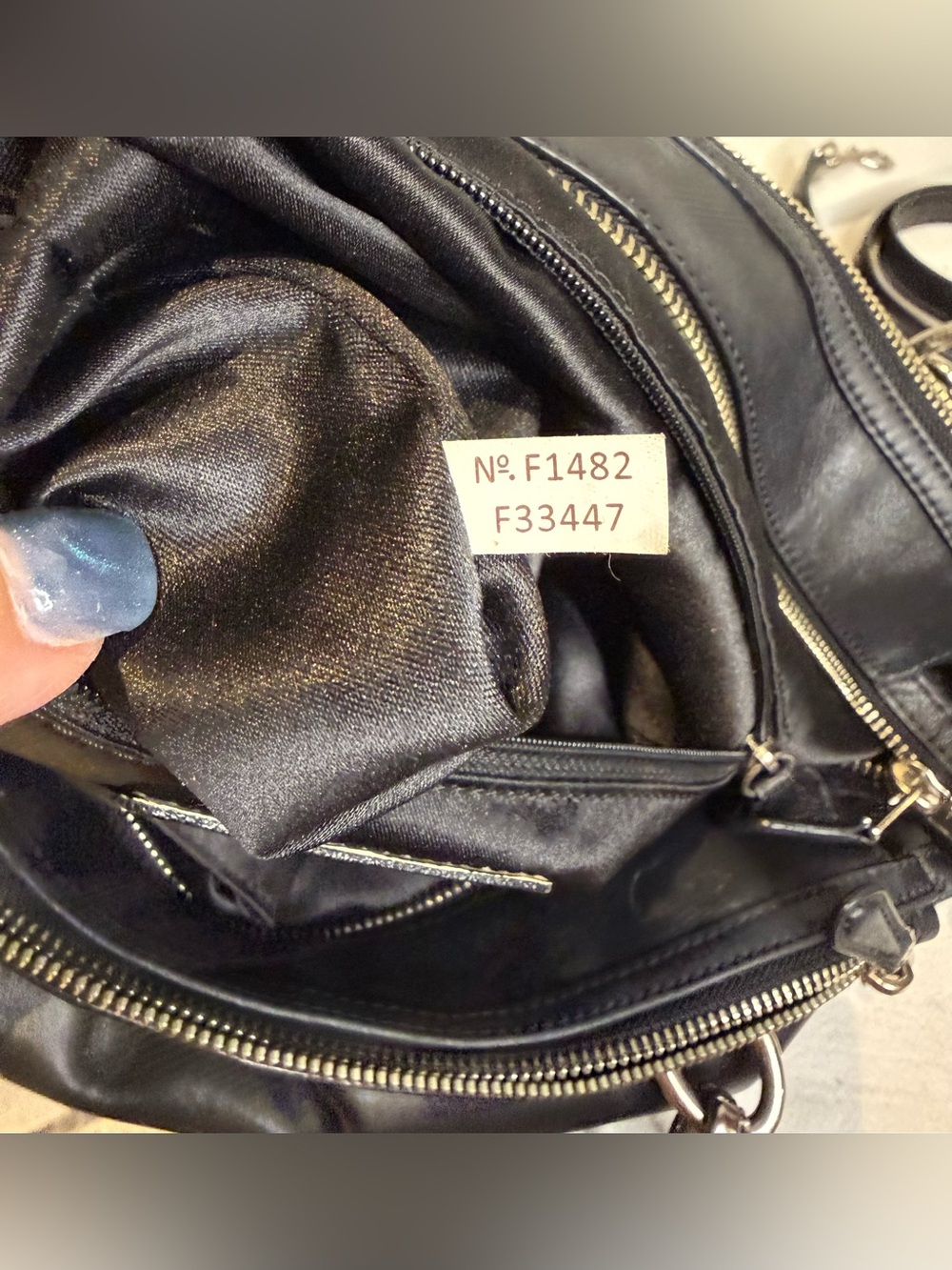 COACH Collette Black Leather Satchel Silver Hardware 2014 33447 - Picture 7 of 11